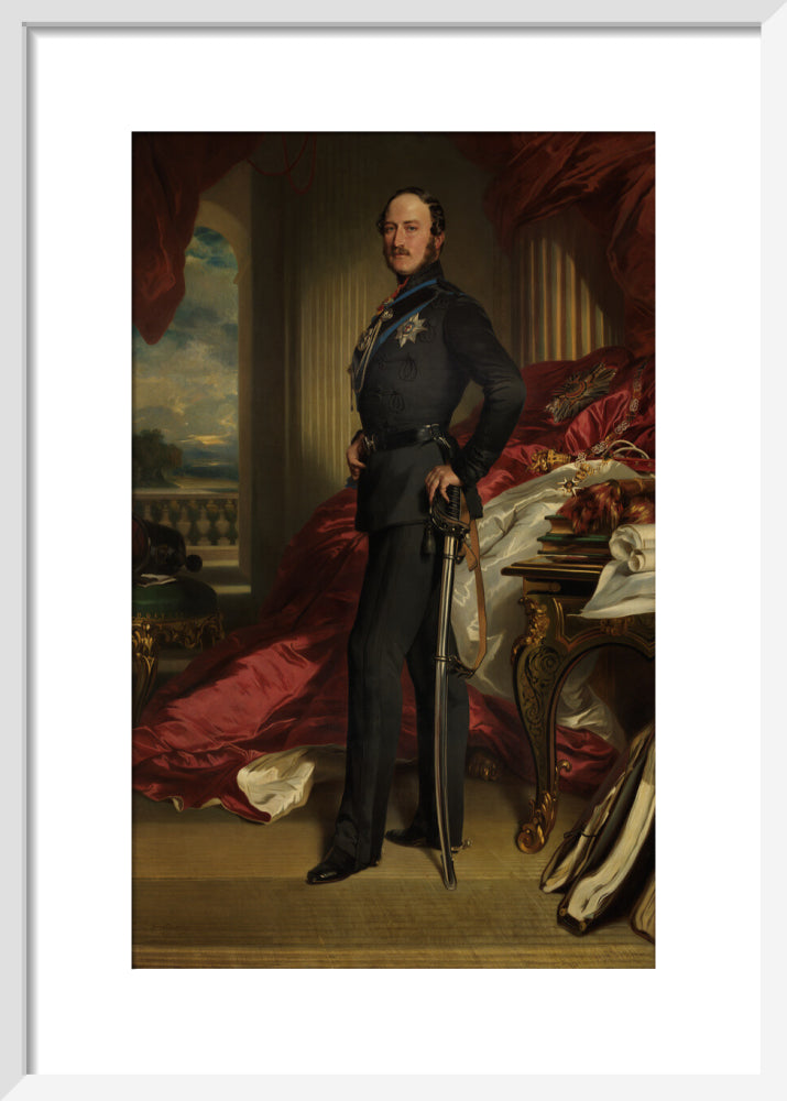 Prince albert of saxe coburg and gotha portrait print (art print, small, white frame)