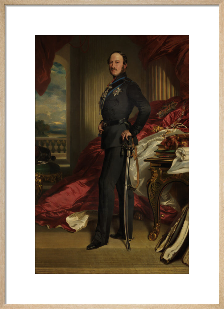 Prince albert of saxe coburg and gotha portrait print (art print, medium, natural frame)