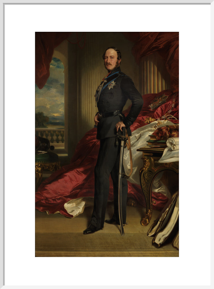 Prince albert of saxe coburg and gotha portrait print (art print, large, white frame)