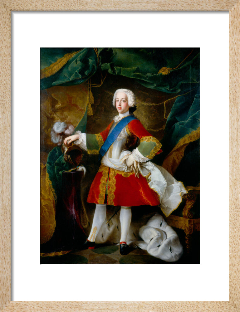 Prince charles edward stuart portrait print (art print, small, natural frame)