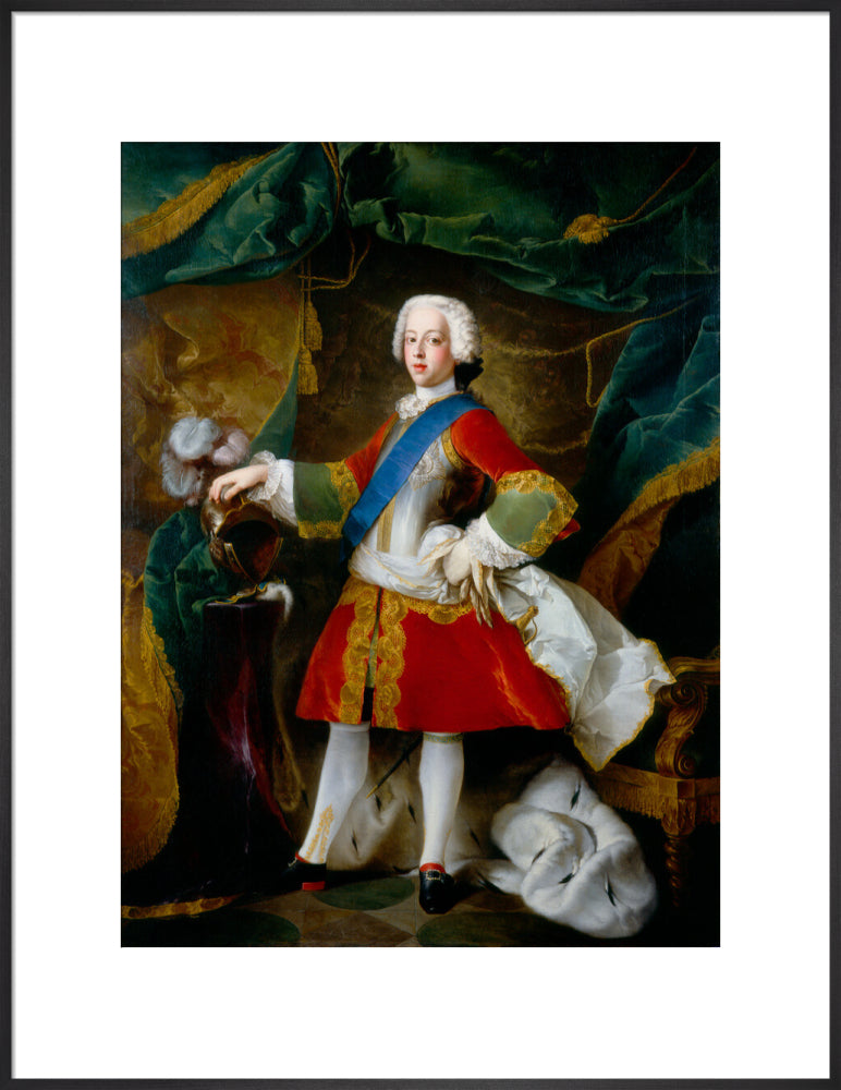 Prince charles edward stuart portrait print (art print, extra large, black frame)