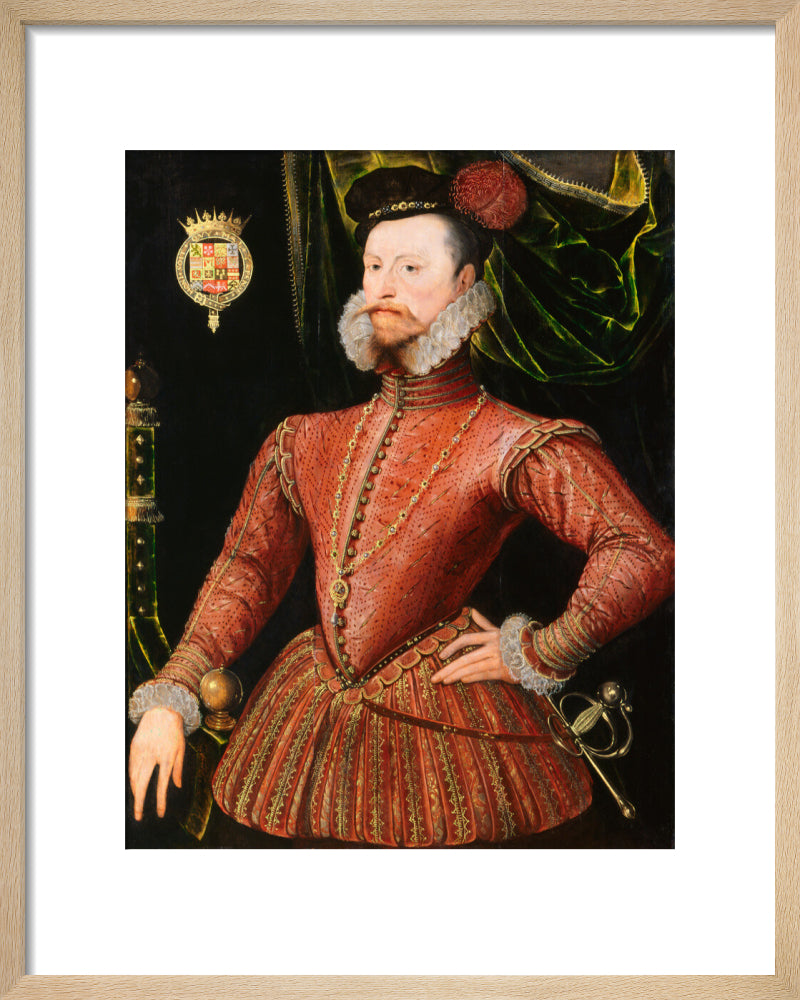 Robert dudley, earl of leicester portrait print (art print, small, natural frame)