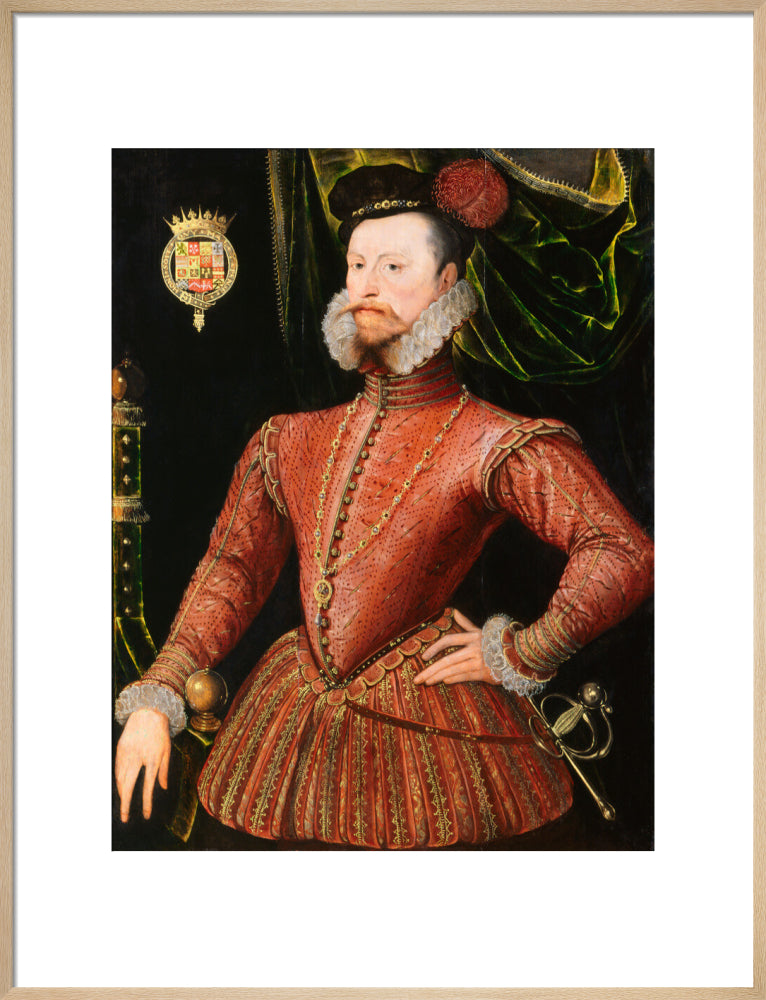 Robert dudley, earl of leicester portrait print (art print, large, natural frame)