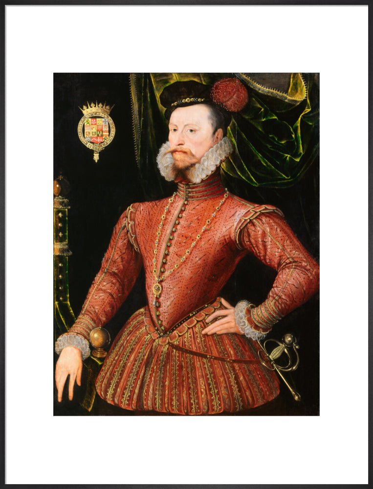 Robert dudley, earl of leicester portrait print (art print, extra large, black frame)