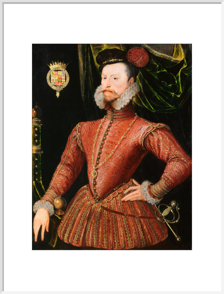 Robert dudley, earl of leicester portrait print (art print, extra large, white frame)
