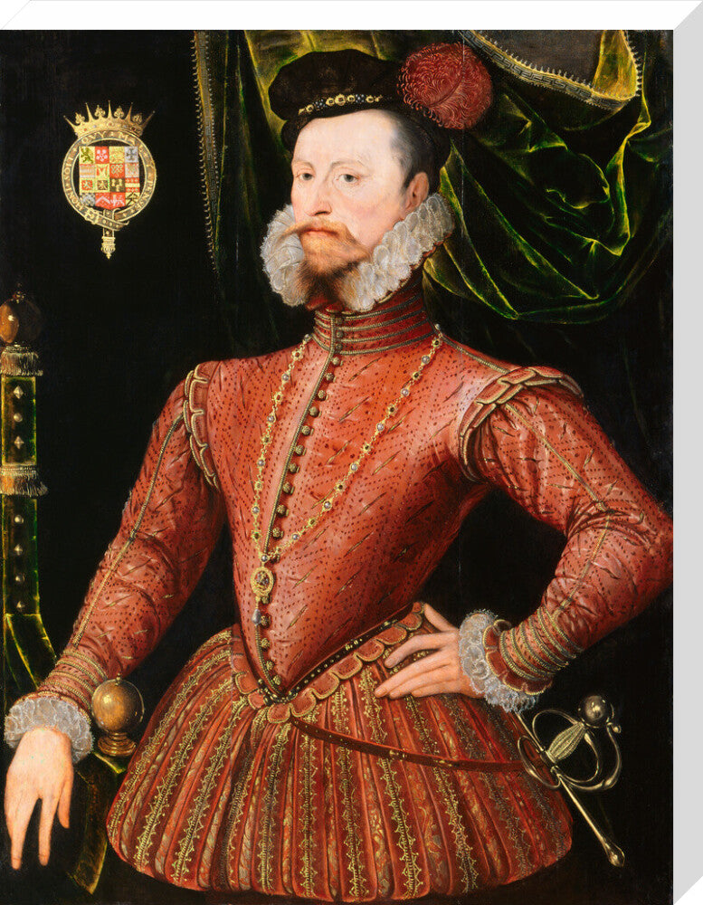 Robert dudley, earl of leicester portrait print (stretched canvas, large, no frame)