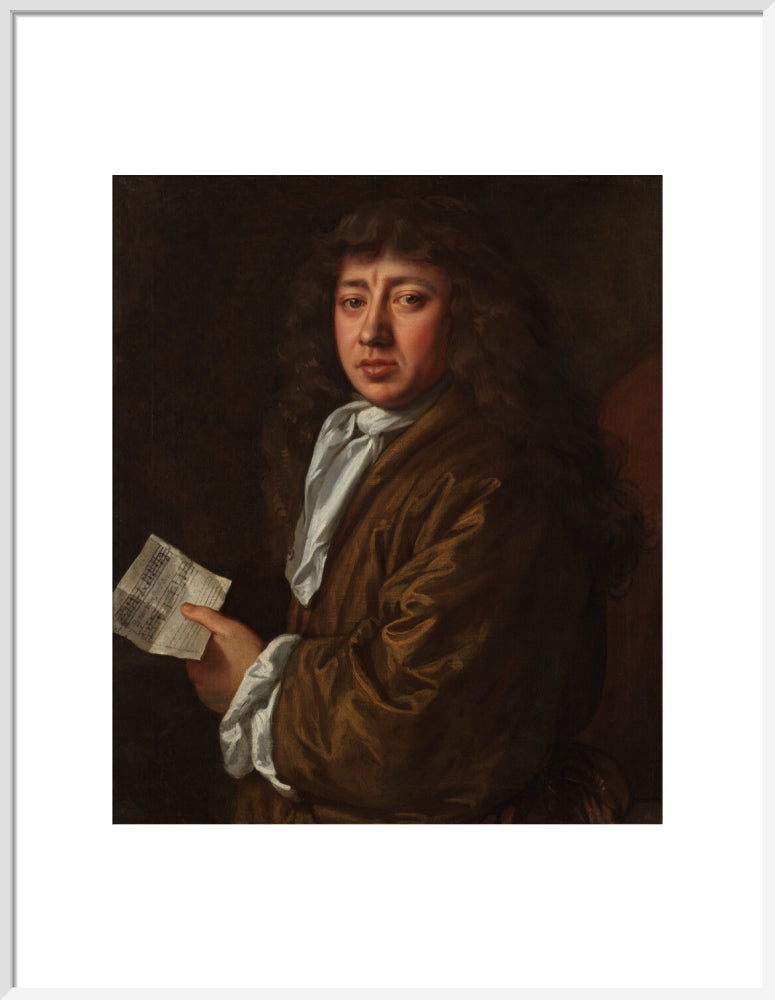 Samuel pepys portrait print (art print, large, white frame)