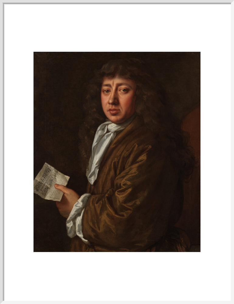 Samuel pepys portrait print (art print, extra large, white frame)