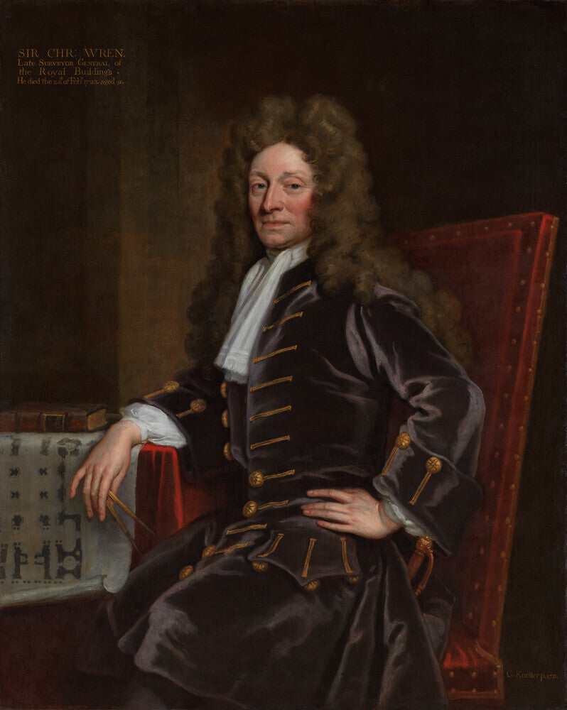 Sir christopher wren portrait print