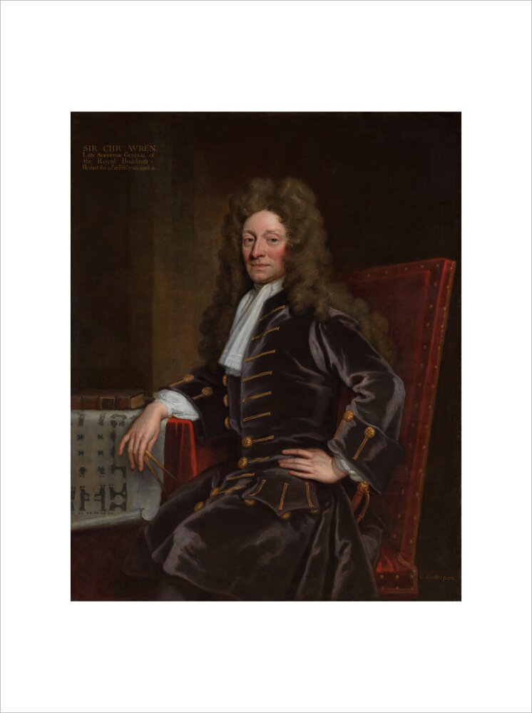 Sir christopher wren portrait print (art print, medium, no frame)