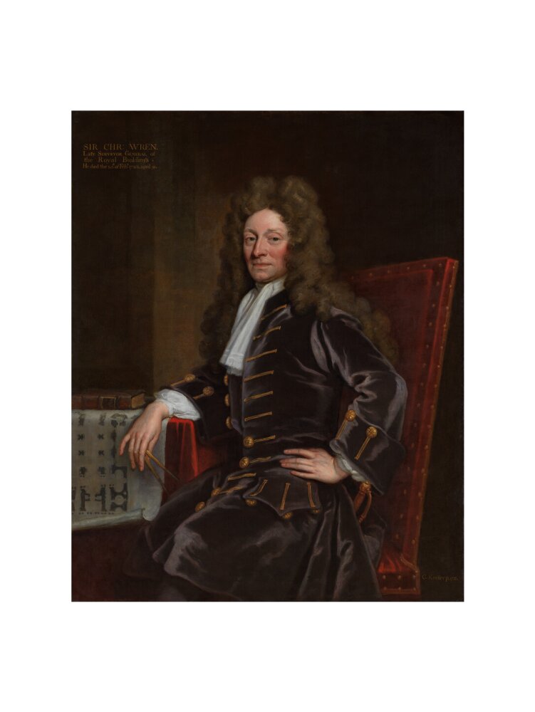 Sir christopher wren portrait print (art print, large, no frame)