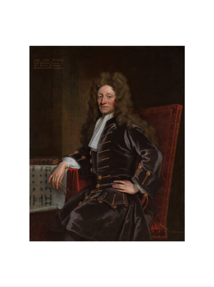 Sir christopher wren portrait print (art print, extra large, no frame)
