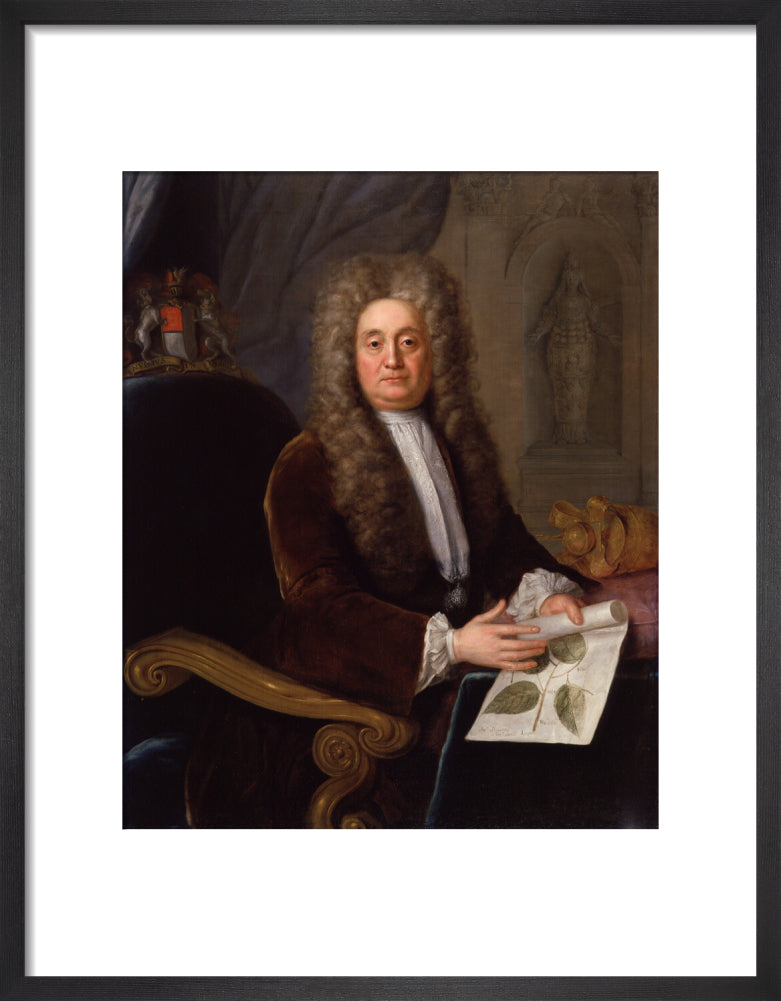 Sir hans sloane, bt portrait print (art print, small, black frame)