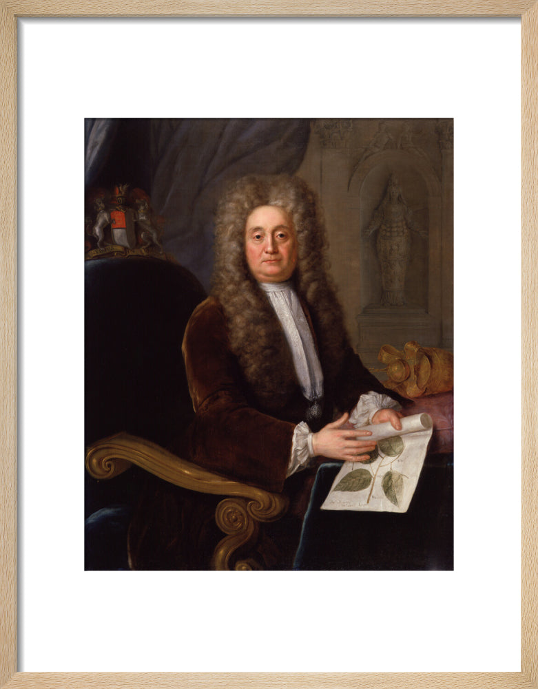 Sir hans sloane, bt portrait print (art print, small, natural frame)