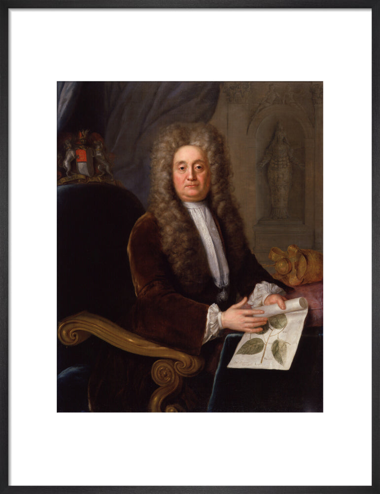 Sir hans sloane, bt portrait print (art print, medium, black frame)
