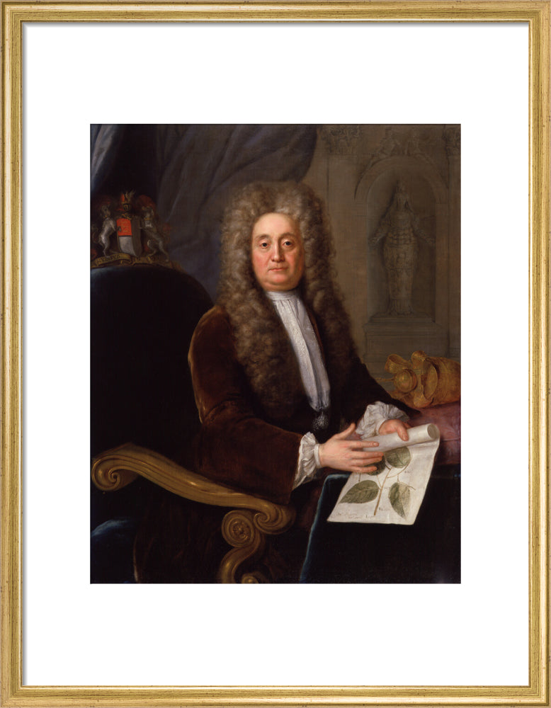 Sir hans sloane, bt portrait print (art print, medium, gold frame)