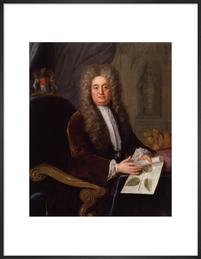 Sir hans sloane, bt portrait print (art print, large, black frame)