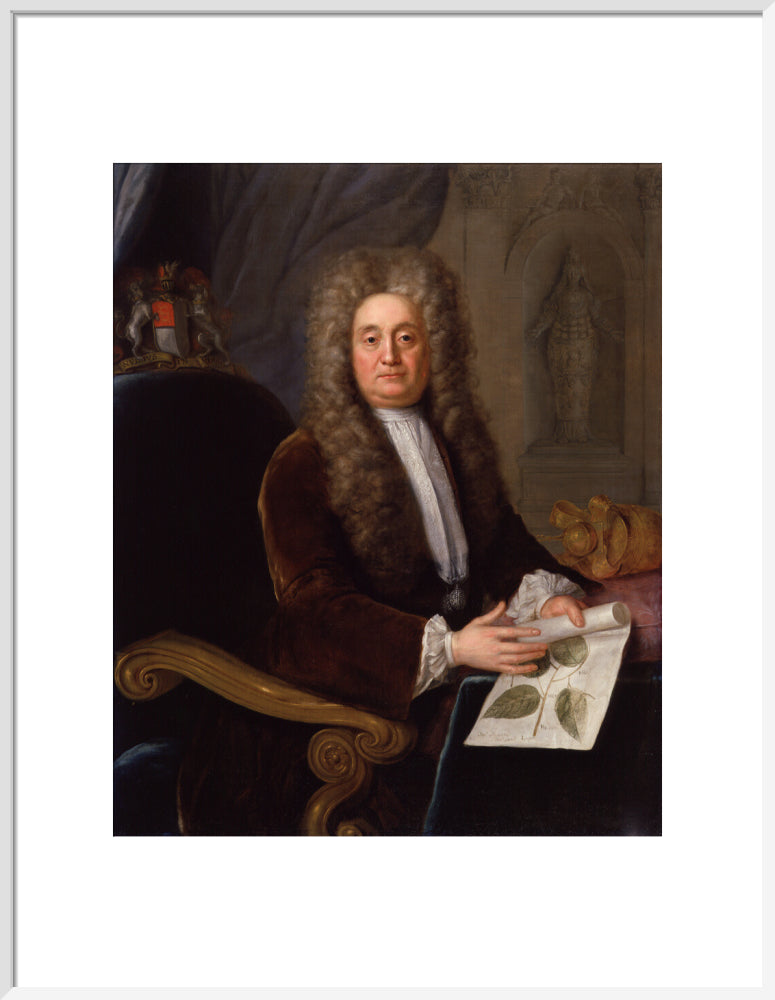 Sir hans sloane, bt portrait print (art print, large, white frame)