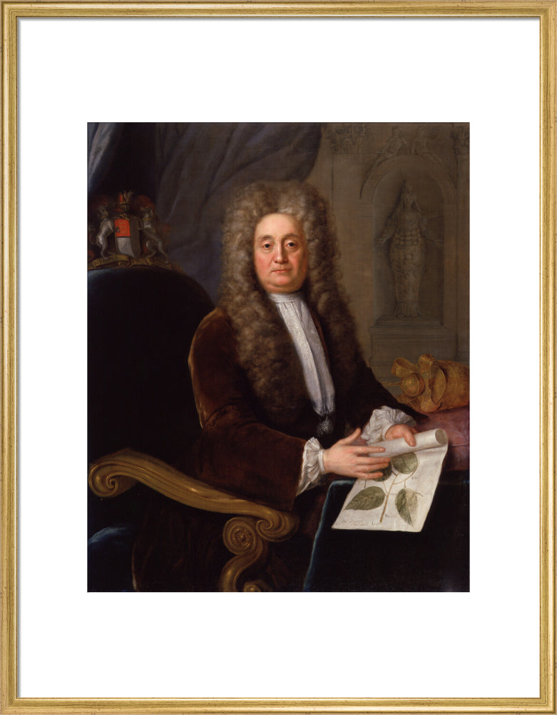 Sir hans sloane, bt portrait print (art print, large, gold frame)