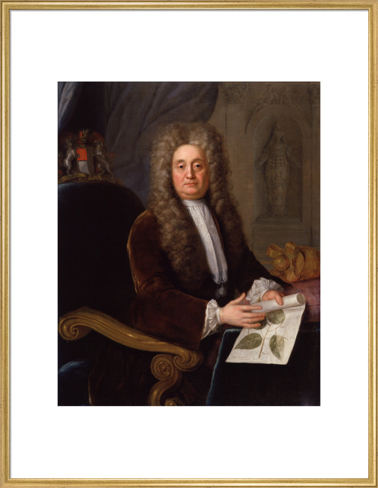 Sir hans sloane, bt portrait print (art print, extra large, gold frame)