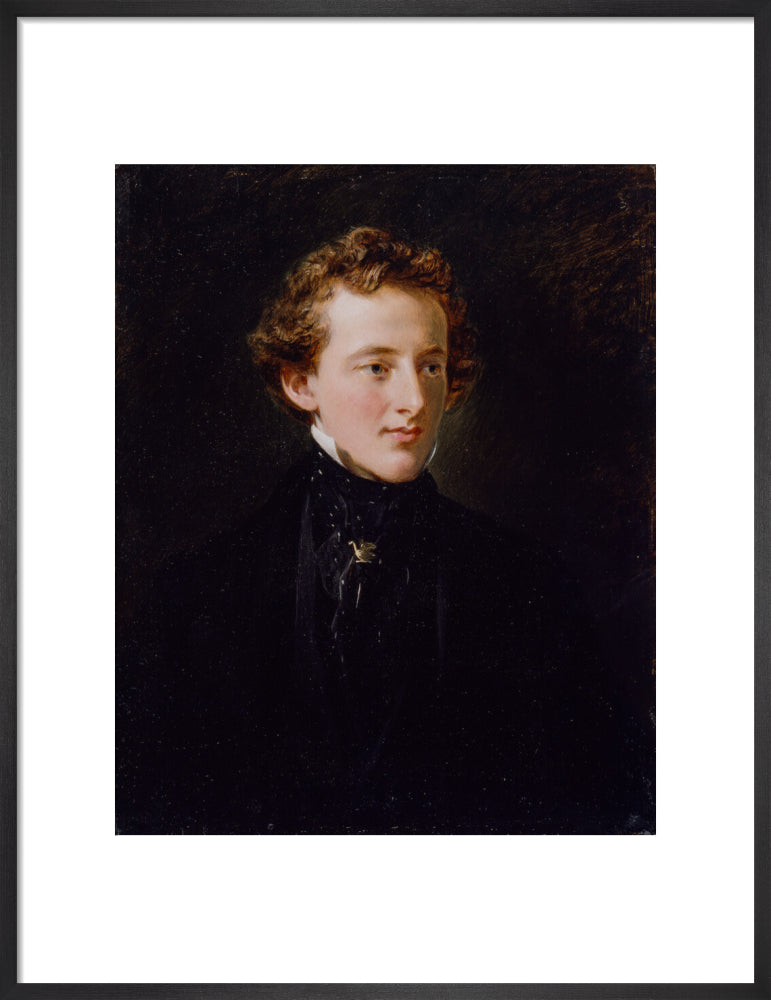 Sir john everett millais, 1st bt portrait print (art print, medium, black frame)