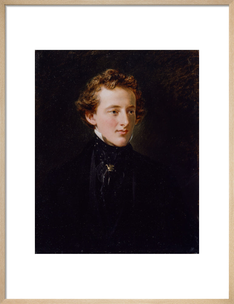 Sir john everett millais, 1st bt portrait print (art print, medium, natural frame)
