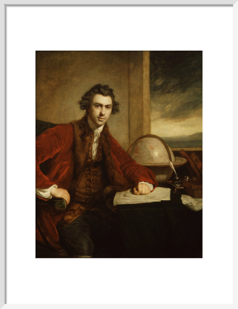 Sir joseph banks, bt portrait print (art print, medium, white frame)