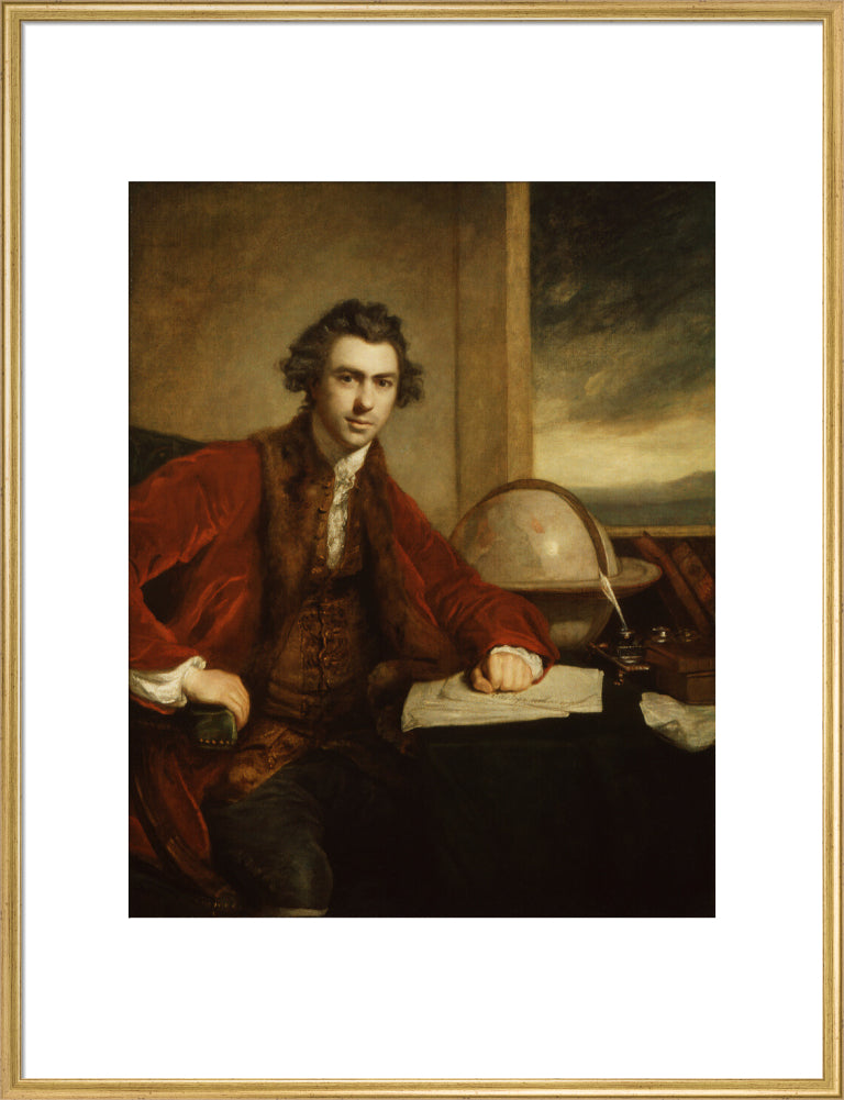 Sir joseph banks, bt portrait print (art print, extra large, gold frame)