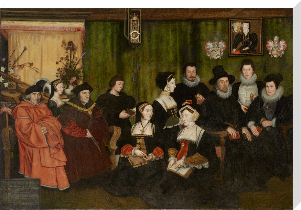 Sir thomas more, his father, his household and his descendants portrait print (stretched canvas, extra large, no frame)
