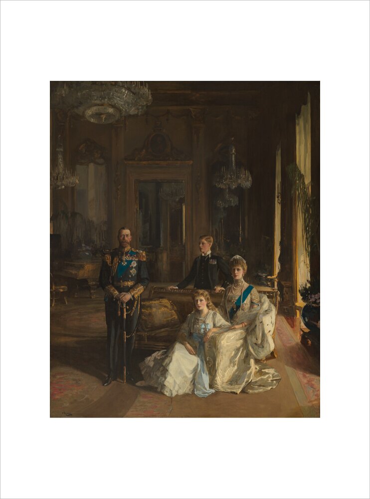 The royal family at buckingham palace, 1913 portrait print (art print, small, no frame)