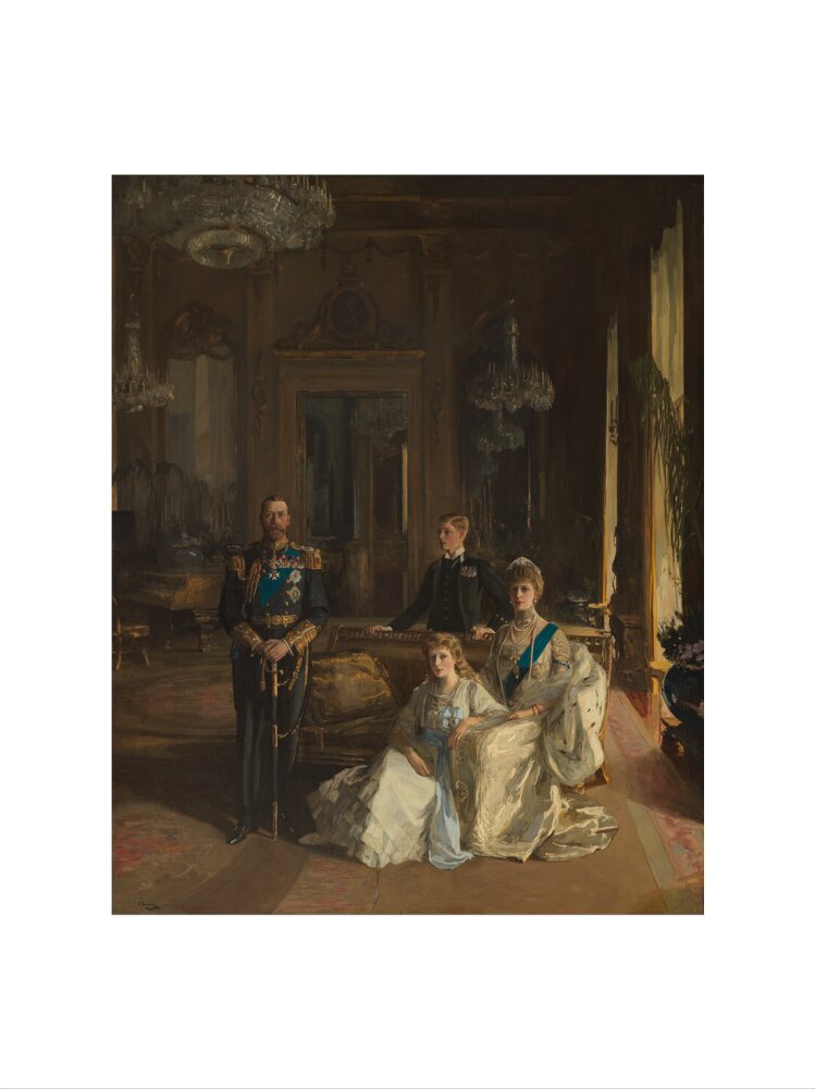 The royal family at buckingham palace, 1913 portrait print (art print, extra large, no frame)