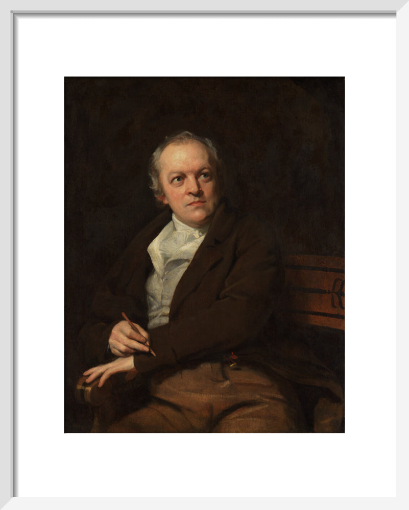 William blake portrait print (art print, small, white frame)