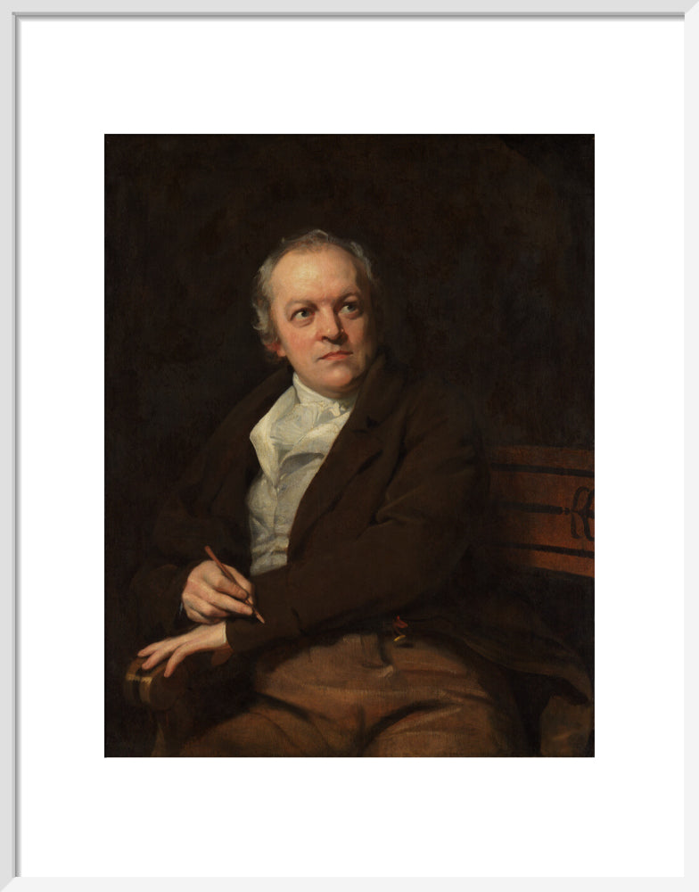 William blake portrait print (art print, medium, white frame)