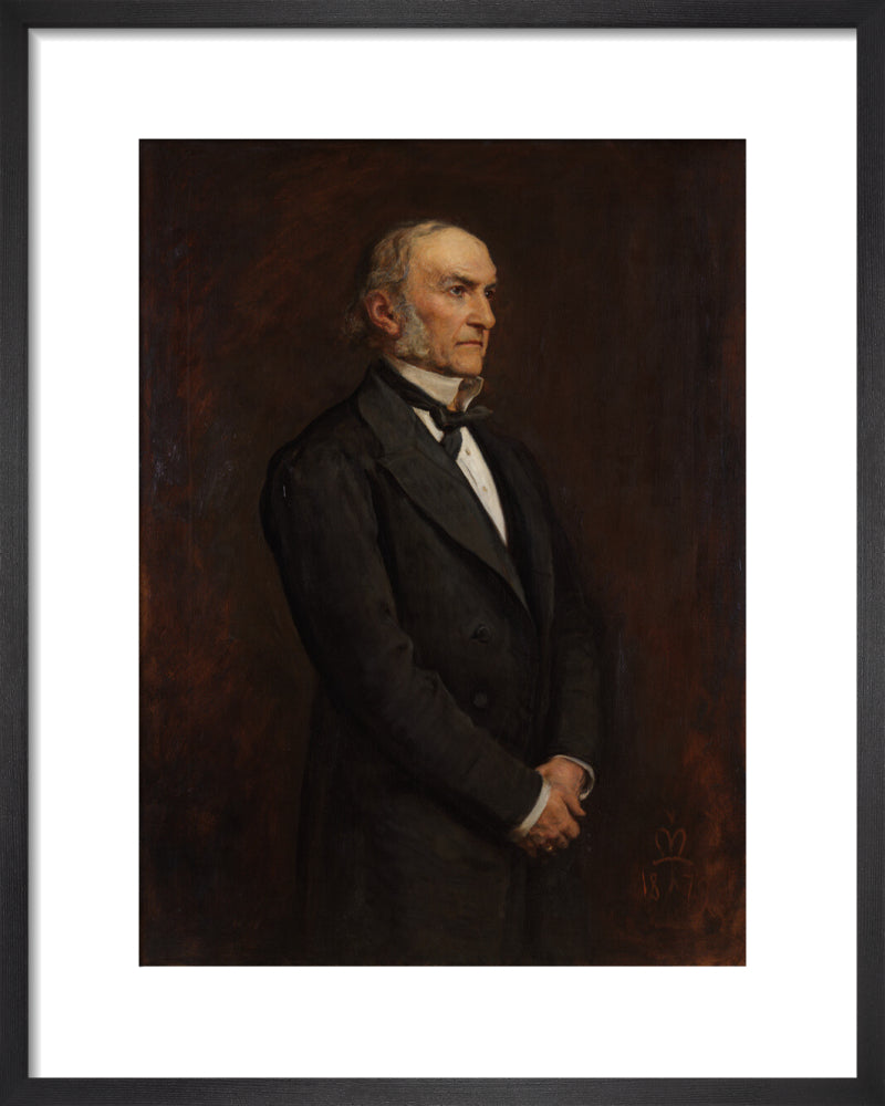 William ewart gladstone portrait print (art print, small, black frame)