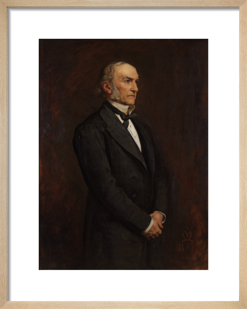 William ewart gladstone portrait print (art print, small, natural frame)