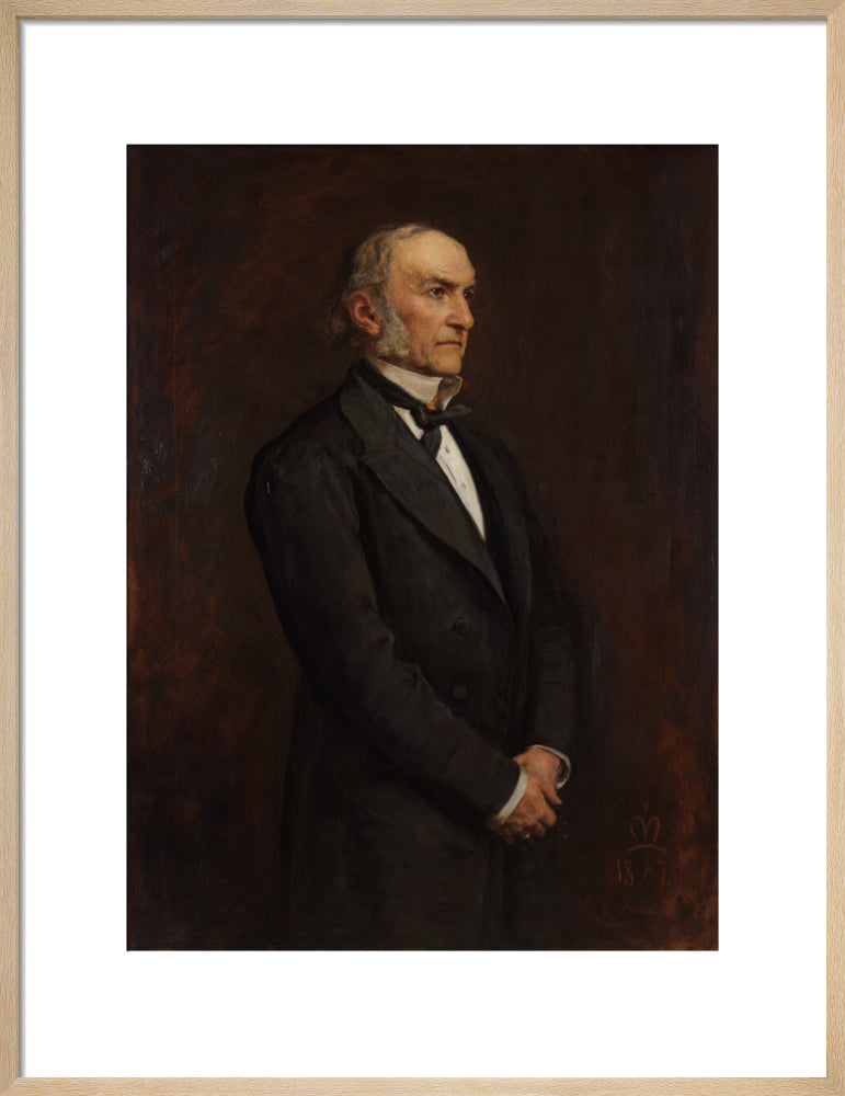 William ewart gladstone portrait print (art print, medium, natural frame)