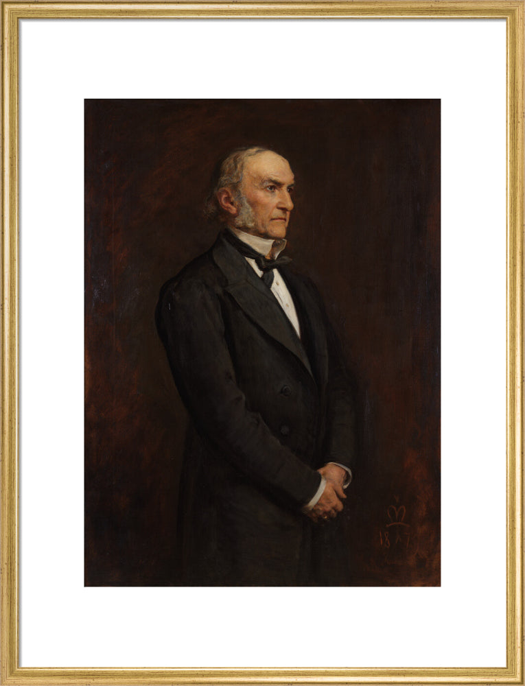William ewart gladstone portrait print (art print, large, gold frame)