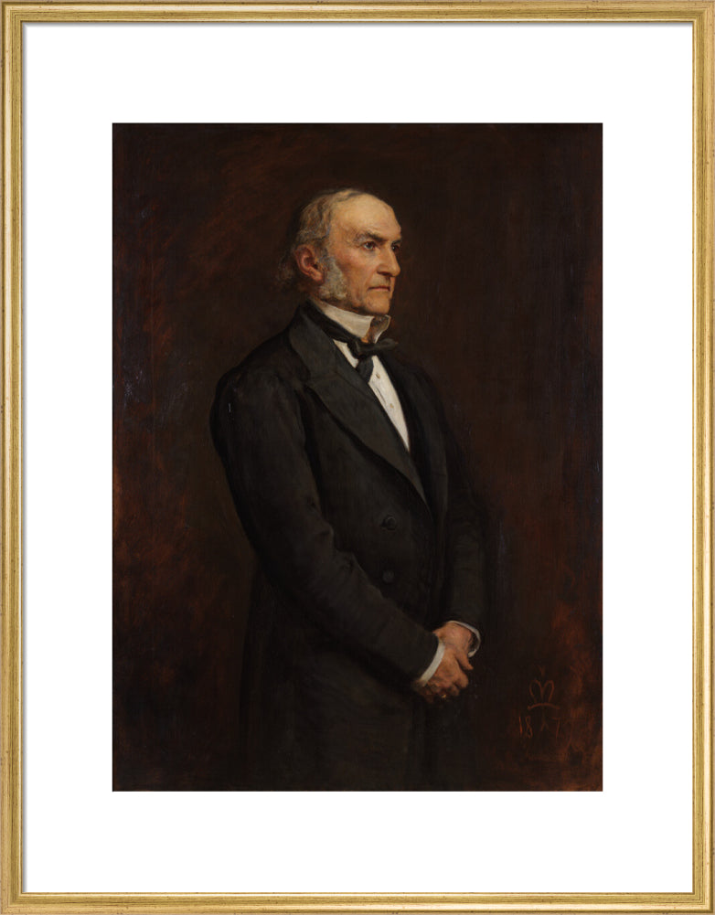 William ewart gladstone portrait print (art print, large, gold frame)