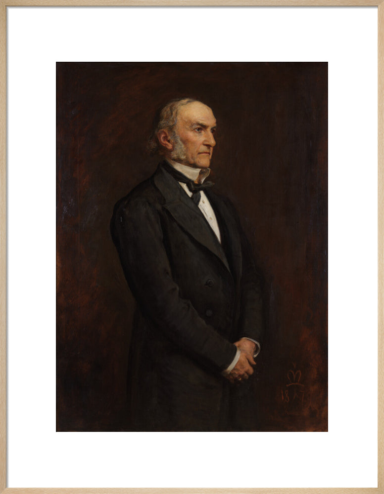 William ewart gladstone portrait print (art print, large, natural frame)