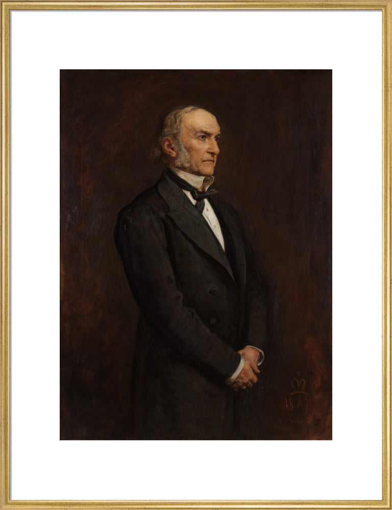 William ewart gladstone portrait print (art print, extra large, gold frame)