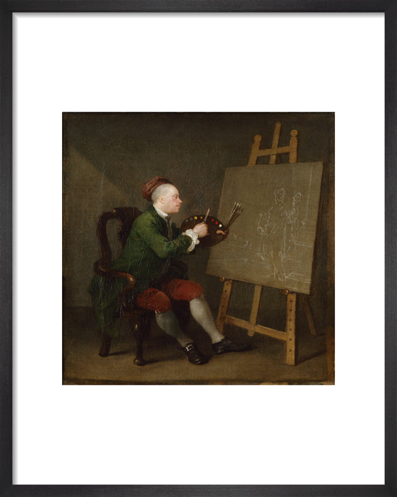 William hogarth portrait print (art print, small, black frame)