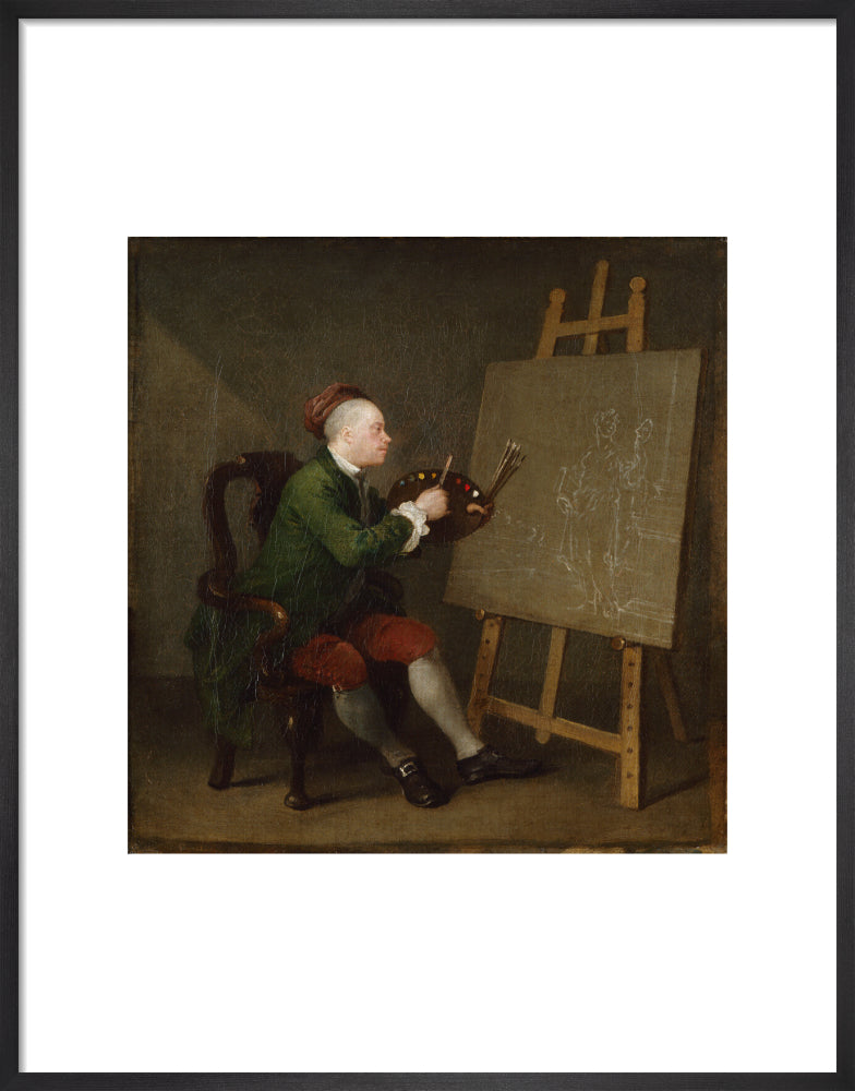 William hogarth portrait print (art print, medium, black frame)