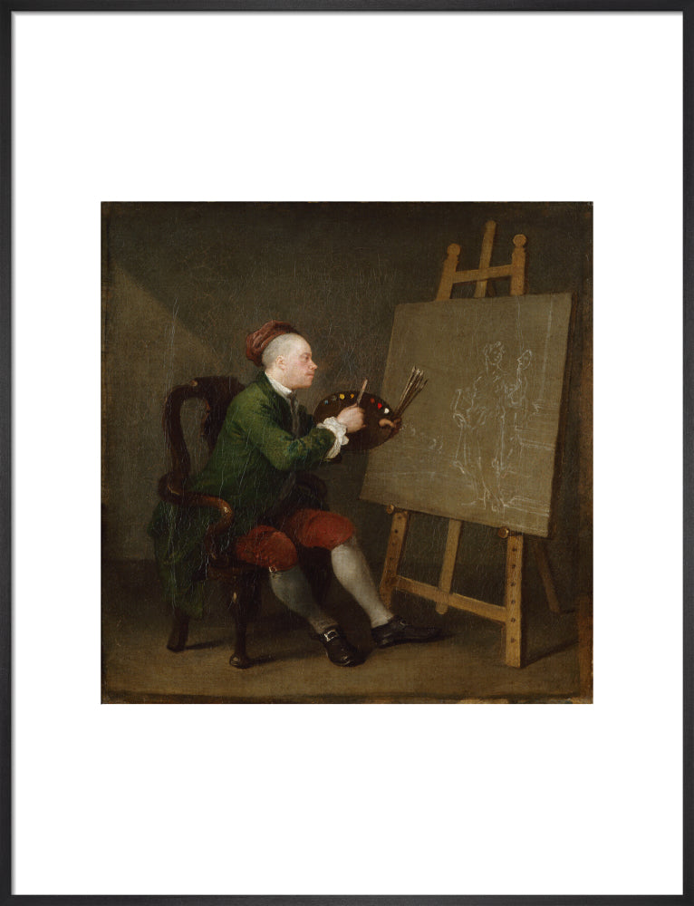 William hogarth portrait print (art print, large, black frame)