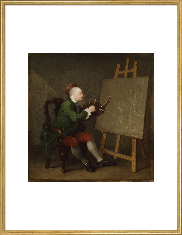 William hogarth portrait print (art print, extra large, gold frame)