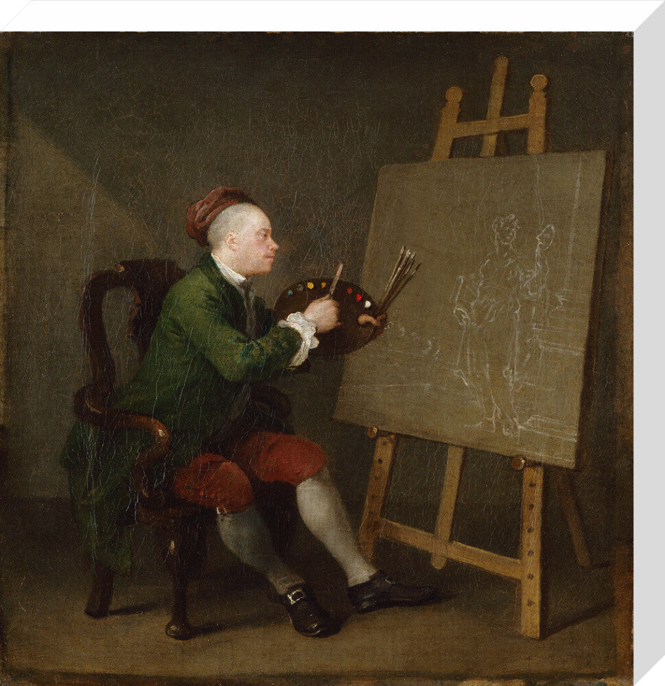 William hogarth portrait print (stretched canvas, medium, no frame)