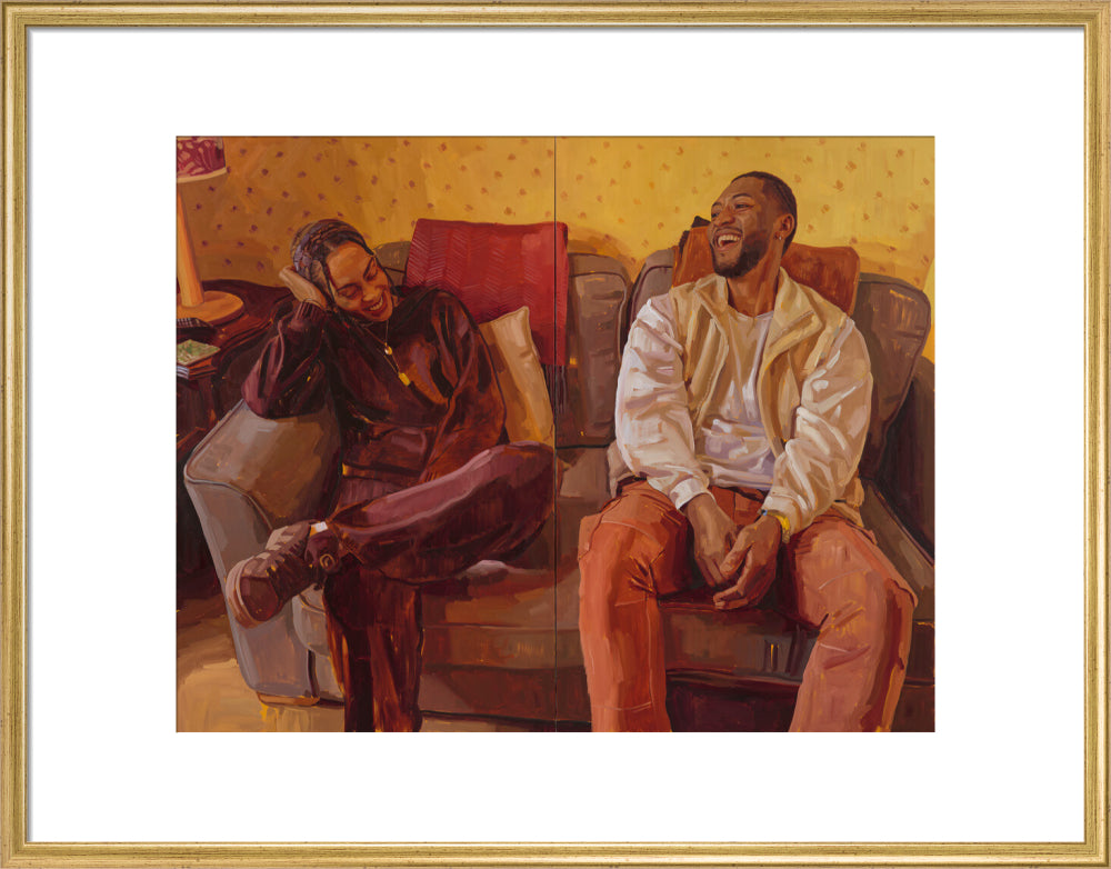 No place like home sweet home (art print, large, gold frame)