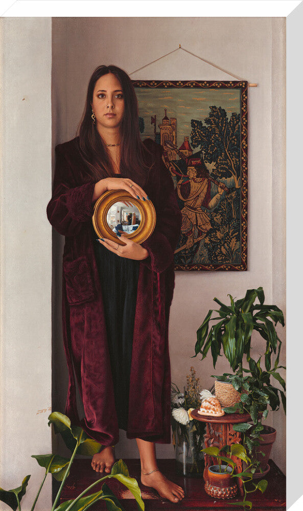 Double portrait with mirror (stretched canvas, large, no frame)