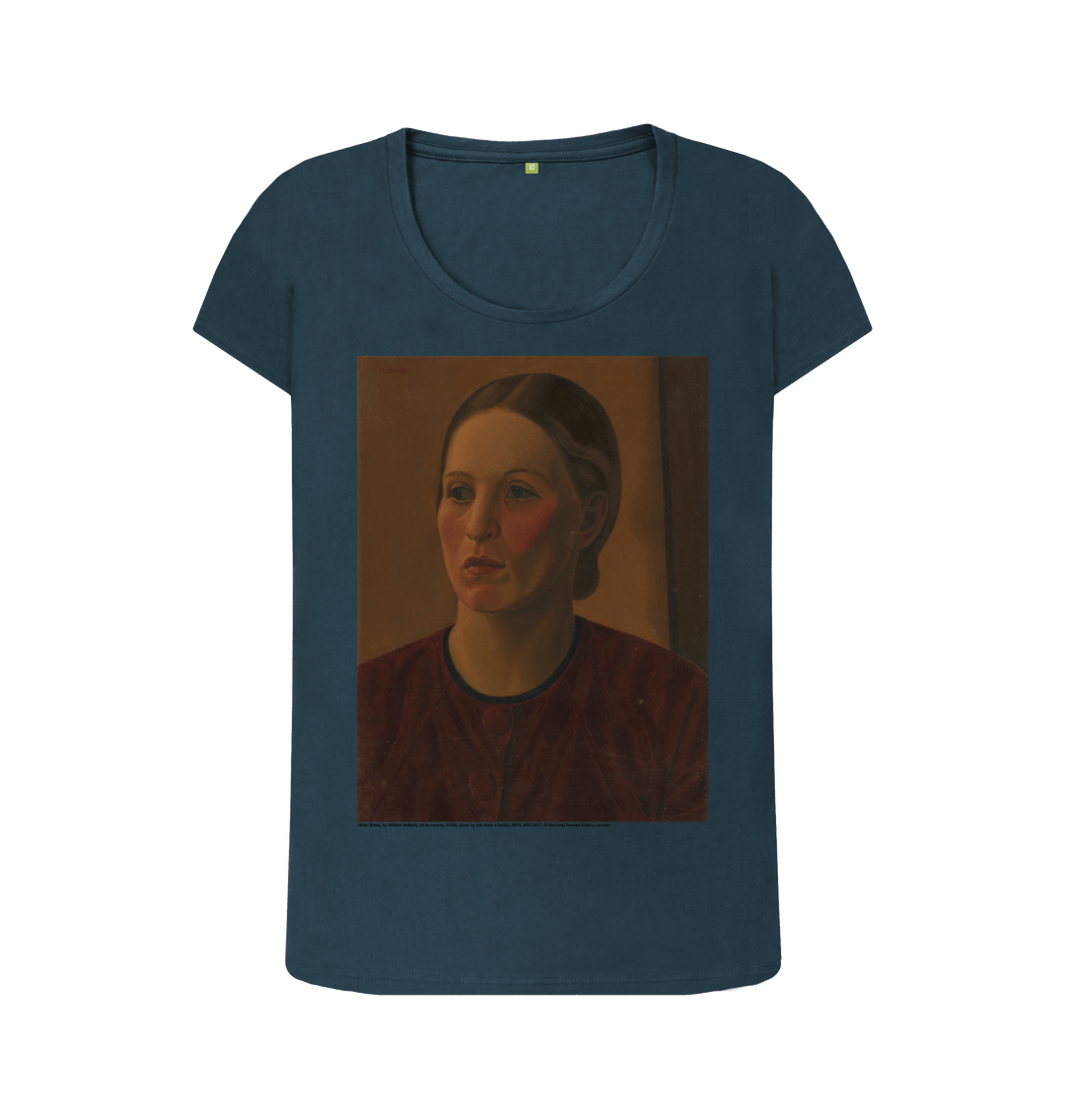 Denim blue printed t shirt front