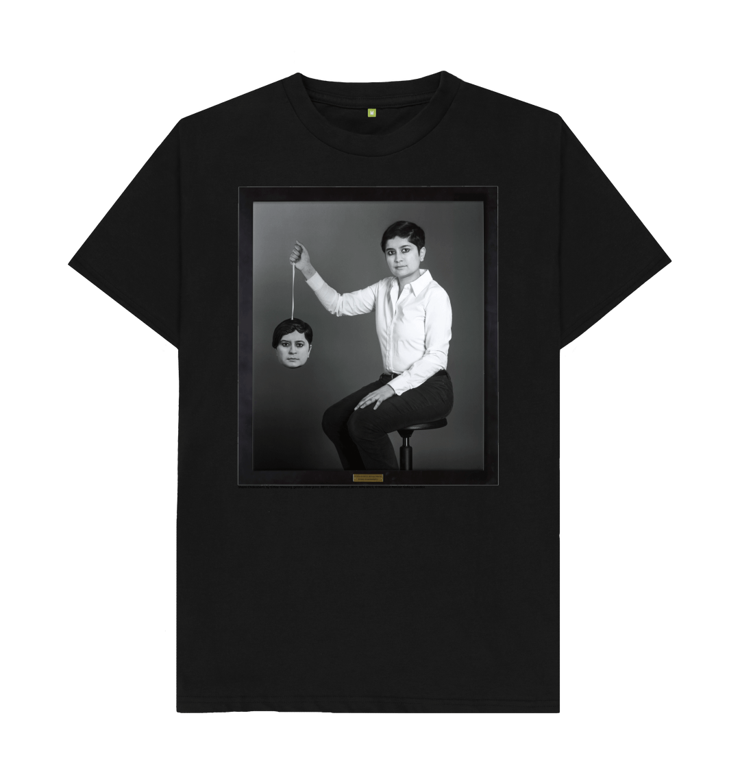 Black printed t shirt front