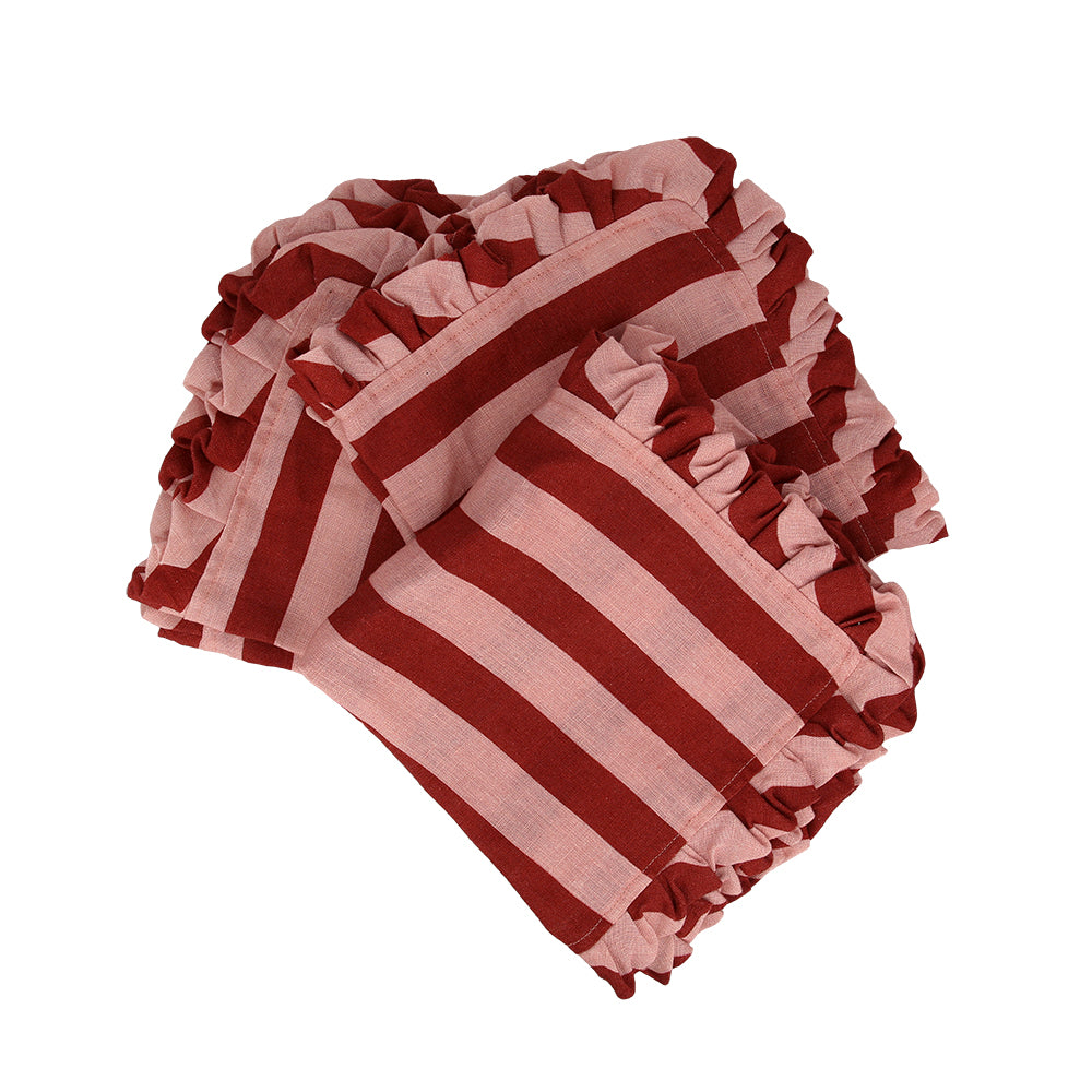 Stripe fabric ruffle napkins 4